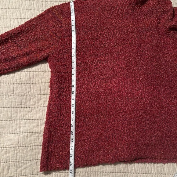 Habitat Cardigan Women's LG Chunky Knit Red/Pink Cowl Neck Open Front Lagenlook - Picture 6 of 16